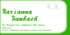 marianna wambach business card